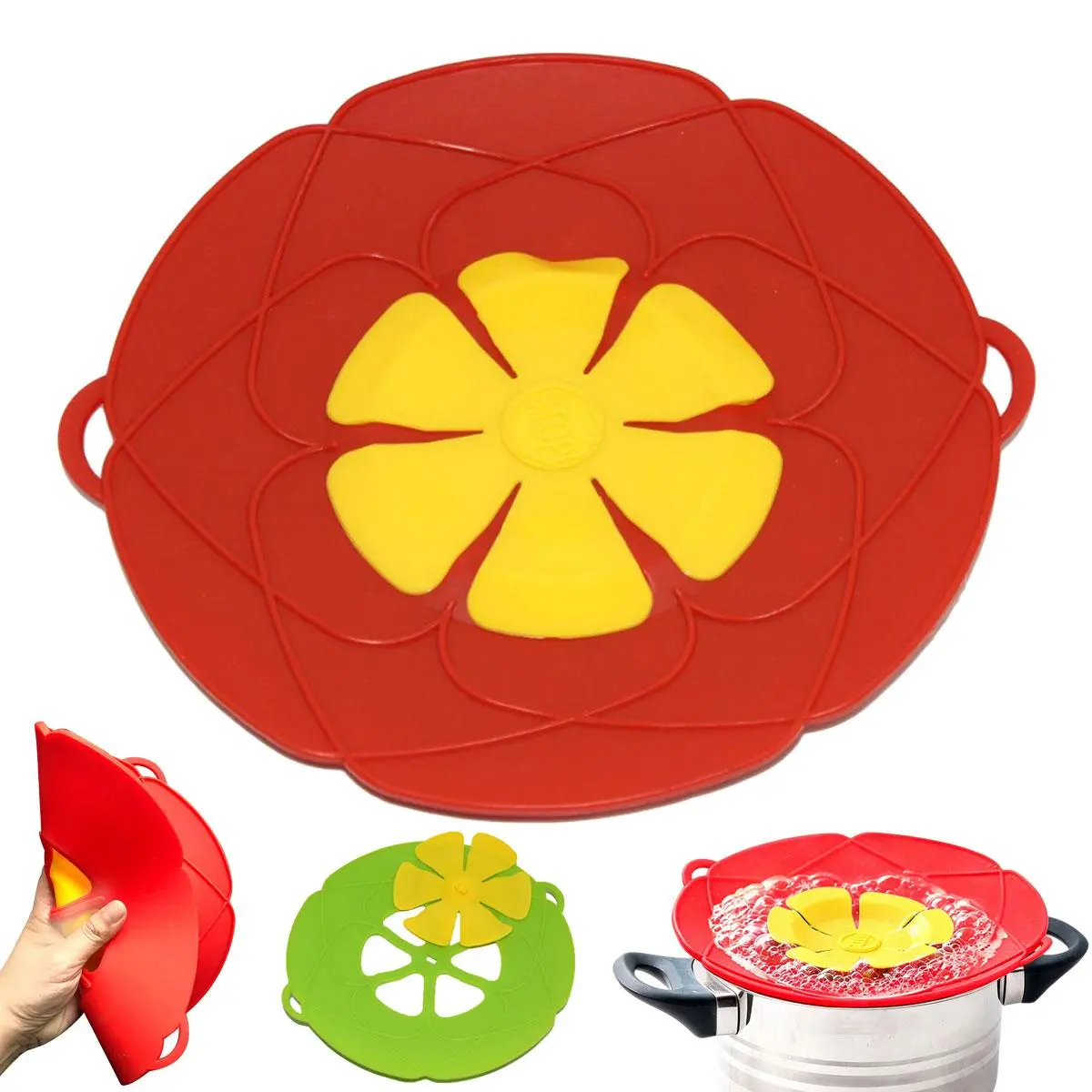 Silicone Spill Stopper Lid, 10.2" Boil Over Safeguard, Splatter Guard Cover for Pots Pans,Reusable Dustproof Anti-Splash Kitchen Pot Cover for Home Kitchen