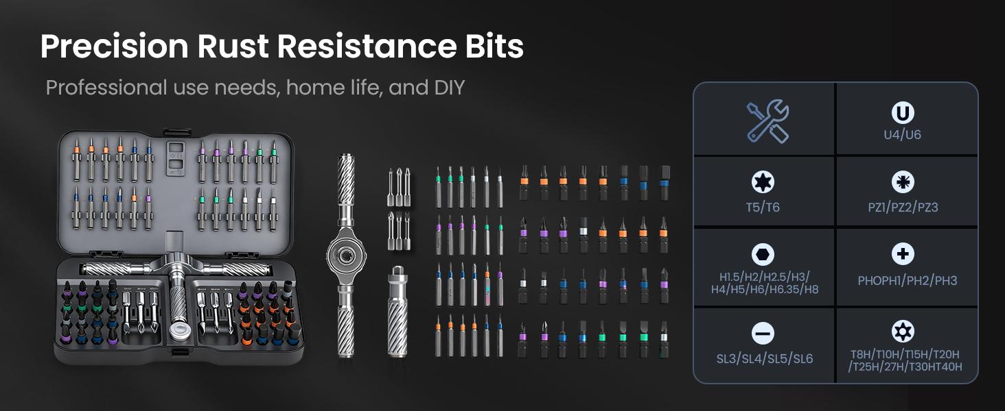 Ratchet Screwdriver Set, 66 in 1 magnetic Screwdriver sets, S2 Steel Bits, DIY Combination Flexible Shaft, Suitable for Furniture Assembly, Precision Electrical Appliance Repair, Bicycle Tools