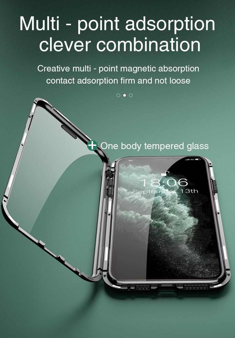Anti Spy peeping Privacy Glass + Metal Magnetic Adsorption Case For iPhone 16 15 14 Plus 13 12 Mini 11 Pro X XS Max XR Cover