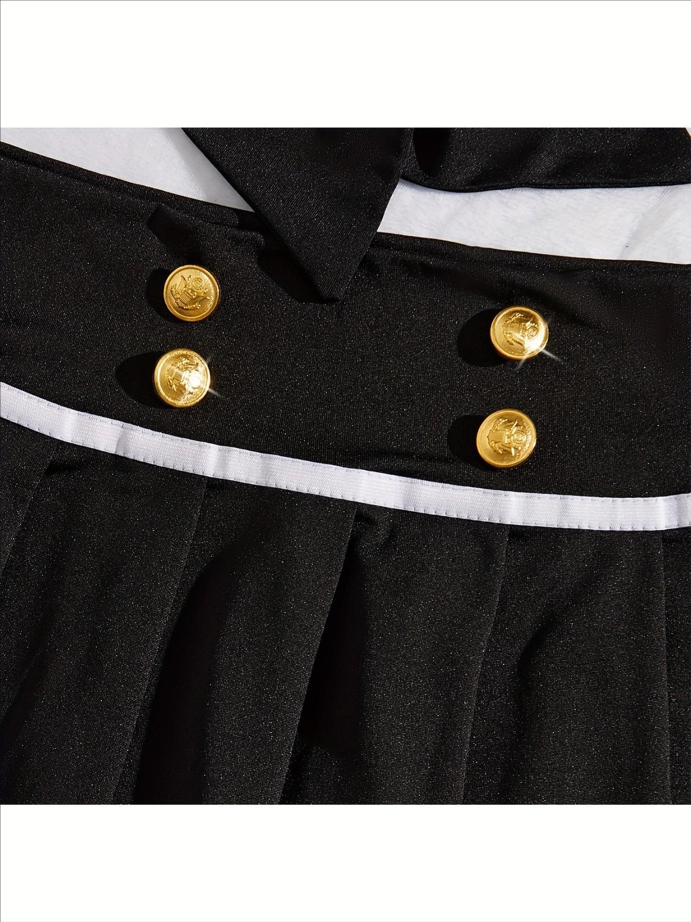 European Style Maid Dress for Women, Split Role-Playing Costume, Female Police Officer Flight Attendant Uniform, All Seasons Fitted Suit