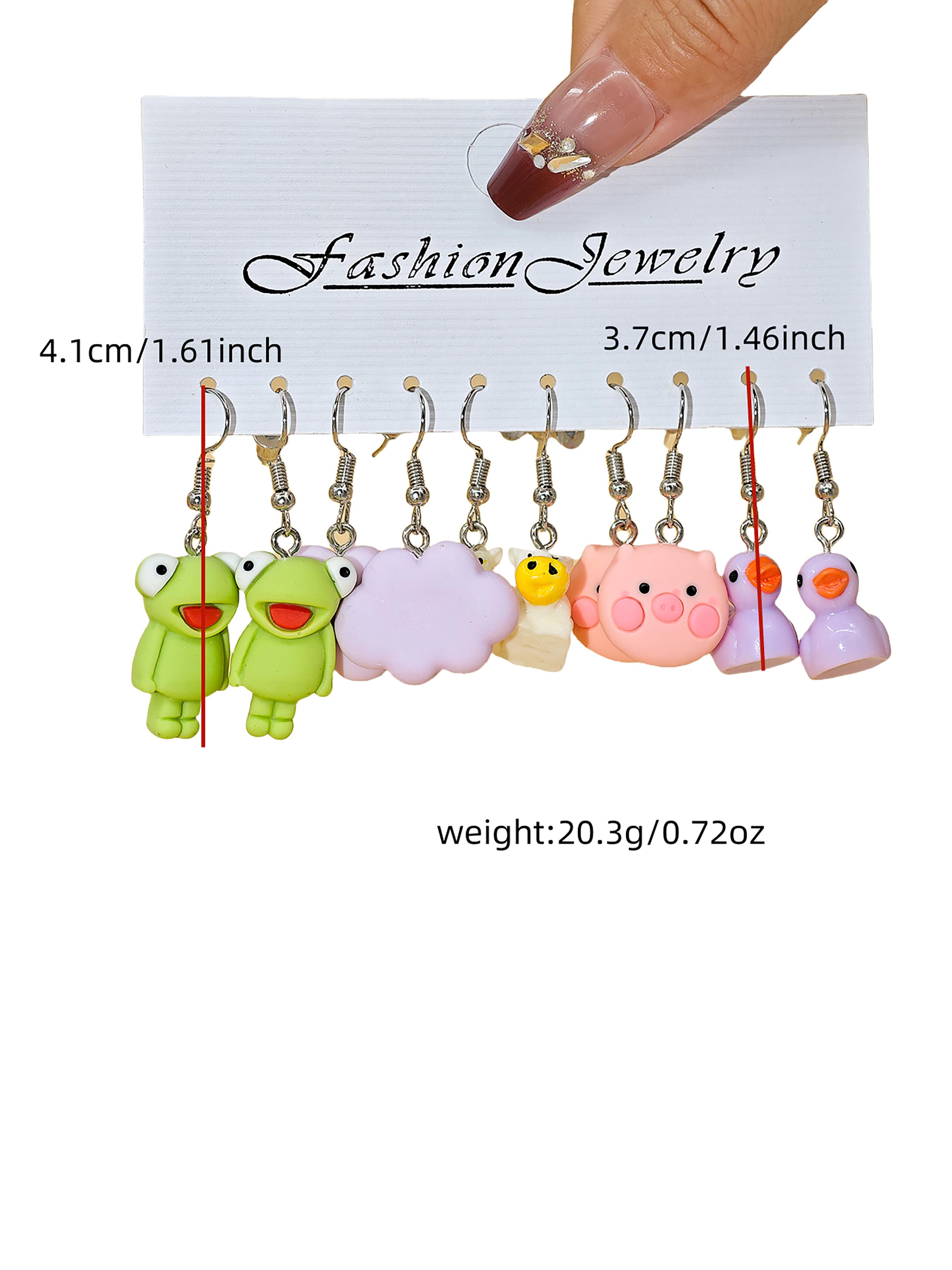 40pcs Colorful Women's Earring Set, Ocean Life Fruit Mini Style, Daily Wear Jewelry, Cute Design, Dangle Earrings, All Seasons