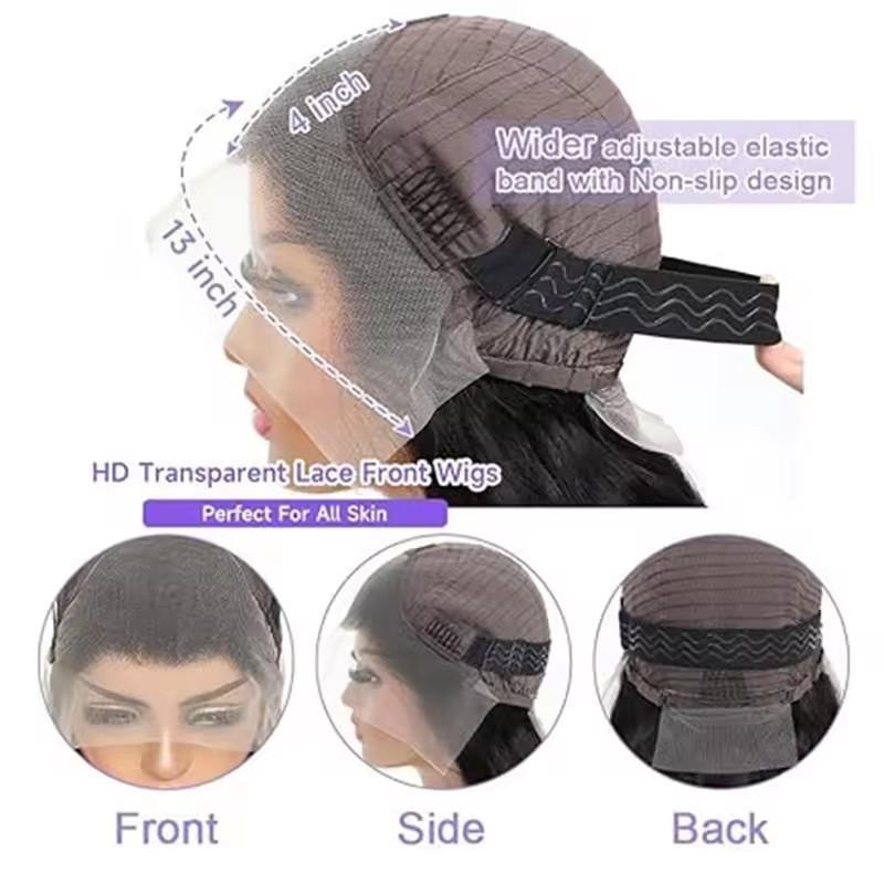 Bling Hair 32inch Kinky Curly Lace Front Wigs Human Hair Pre Plucked 180% Density 13x4 13x6 HD Transparent Lace Frontal Curly Wigs Human Hair Deep Curly Human Hair Wigs For Women Natural Black