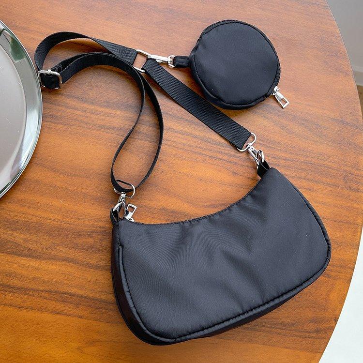 Simple Nylon Crossbody Bag for Women, Lightweight Waterproof Shoulder Bag, Includes Coin Purse, Versatile Commute Backpack