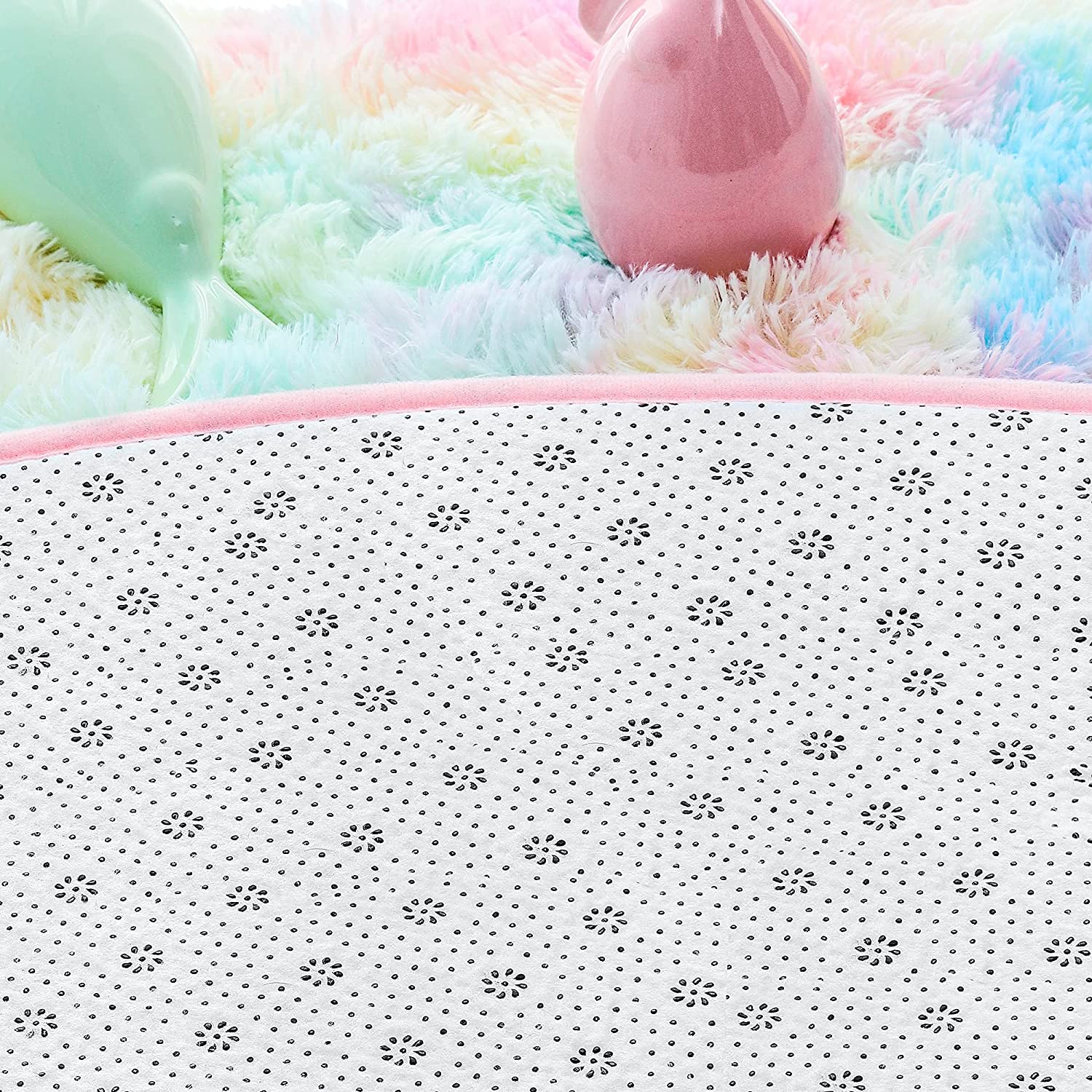 Lochas Round Rug for Bedroom,Super Fluffy Circle Rugs for Baby Nursery,Furry Carpet for Children Kids Room,Cute Soft Shaggy Area Rug for Girls Home Decor For Dorm Non-slip