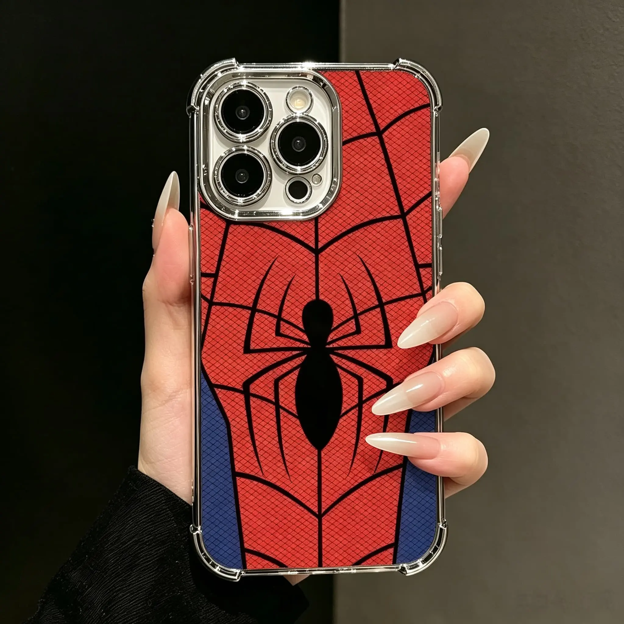 Cool Spider Print Transparent Phone Case For iPhone, Anti-Collision Protective Bumper Case