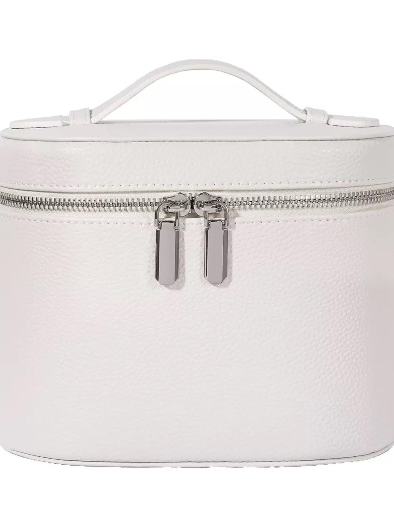 Trendy Makeup Organizer Bag with Detachable Divider, Portable Travel Cosmetic Case for Women and Girls, PU Material Compact Makeup Box