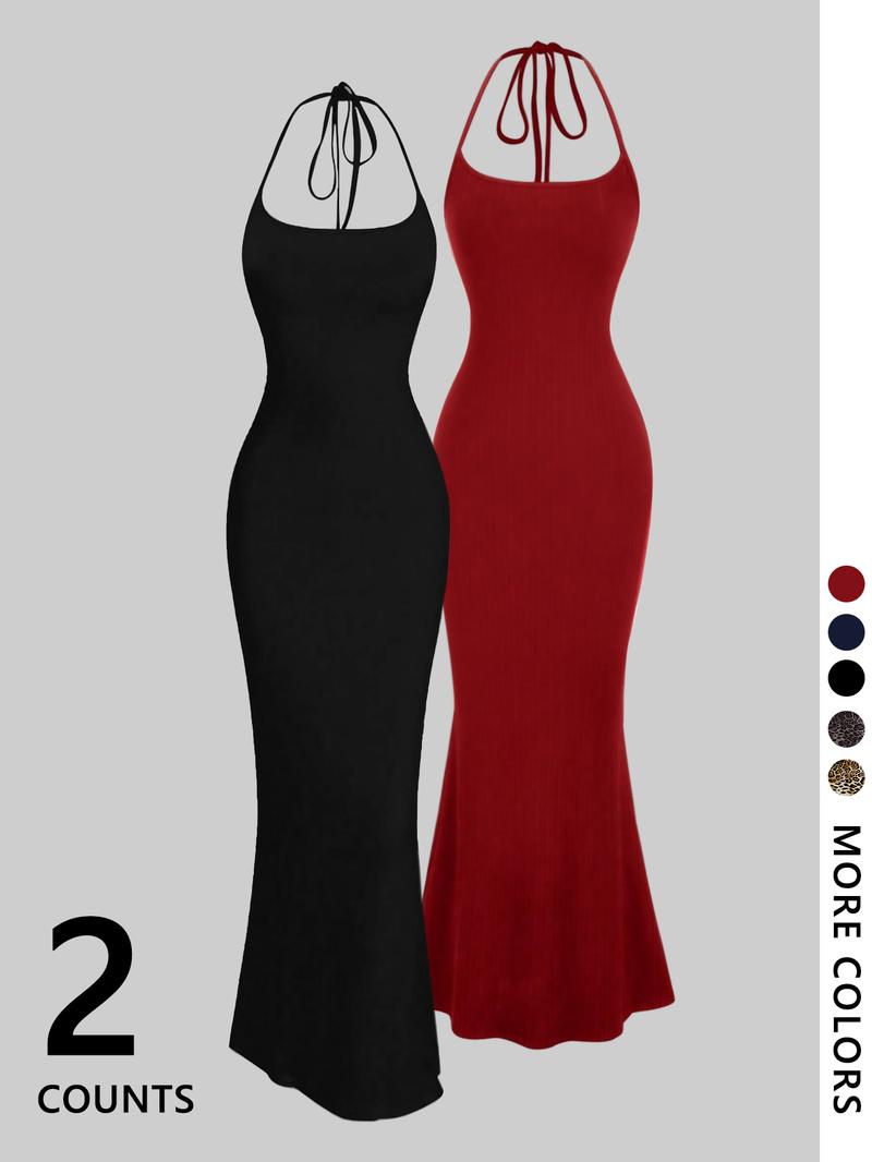 2-piece leopard print camisole and floor-length slim bodycon mini skirt - TikTok viral animal print! Stretch fabric, strap design, available in multiple colors (brown/black) 🔥 Perfect for #DateNightOOTD, #CoquetteAesthetic, #Y2KRevival. Fashionable, flat