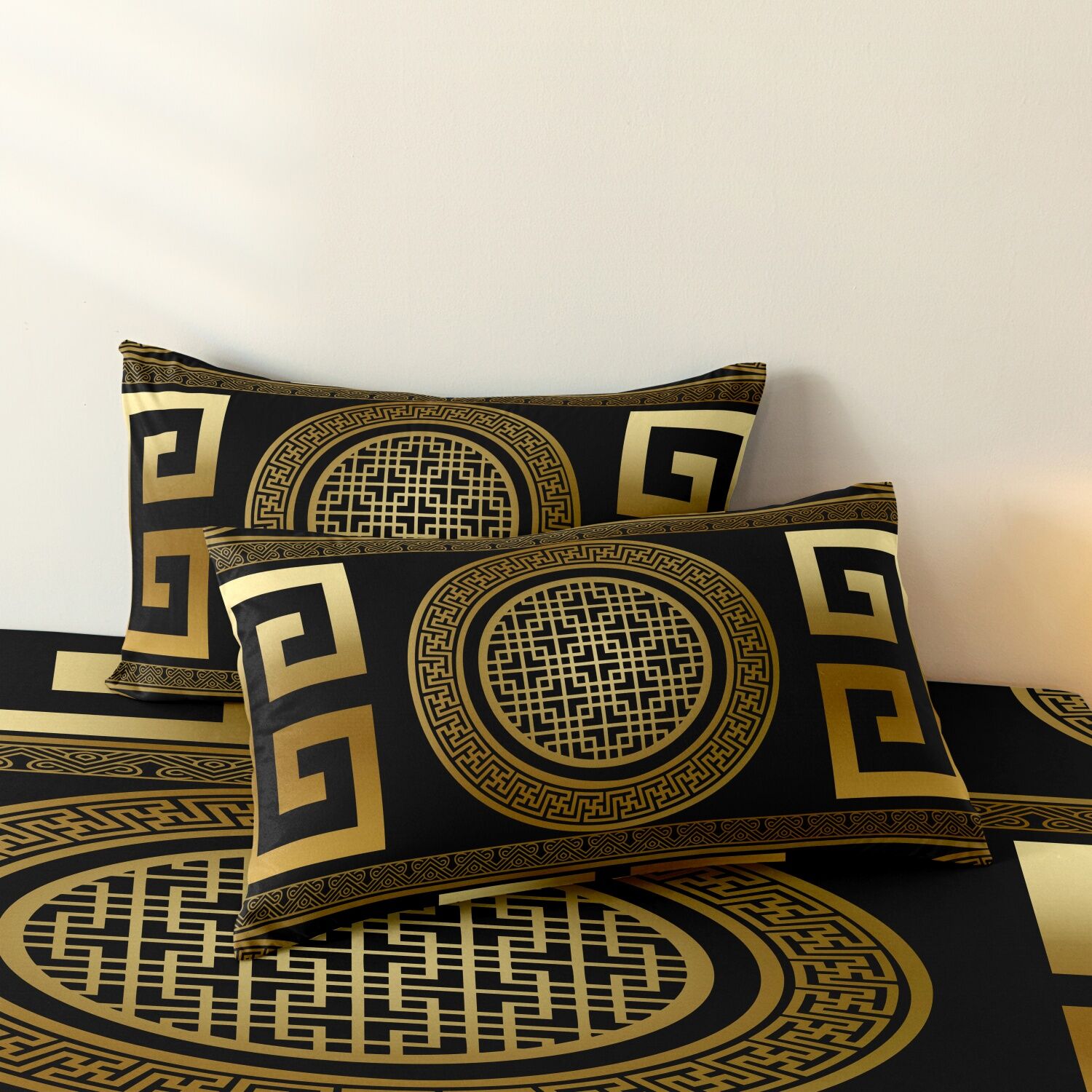 Luxury Baroque Geometric 3-Piece Duvet Cover Set for Bedroom, Hotel, Inn, and School Dormitory, Holiday Gift Bedding, Decorative Bedding Set (1 Duvet Cover + 2 Pillowcases, No Comforter, No Pillow)