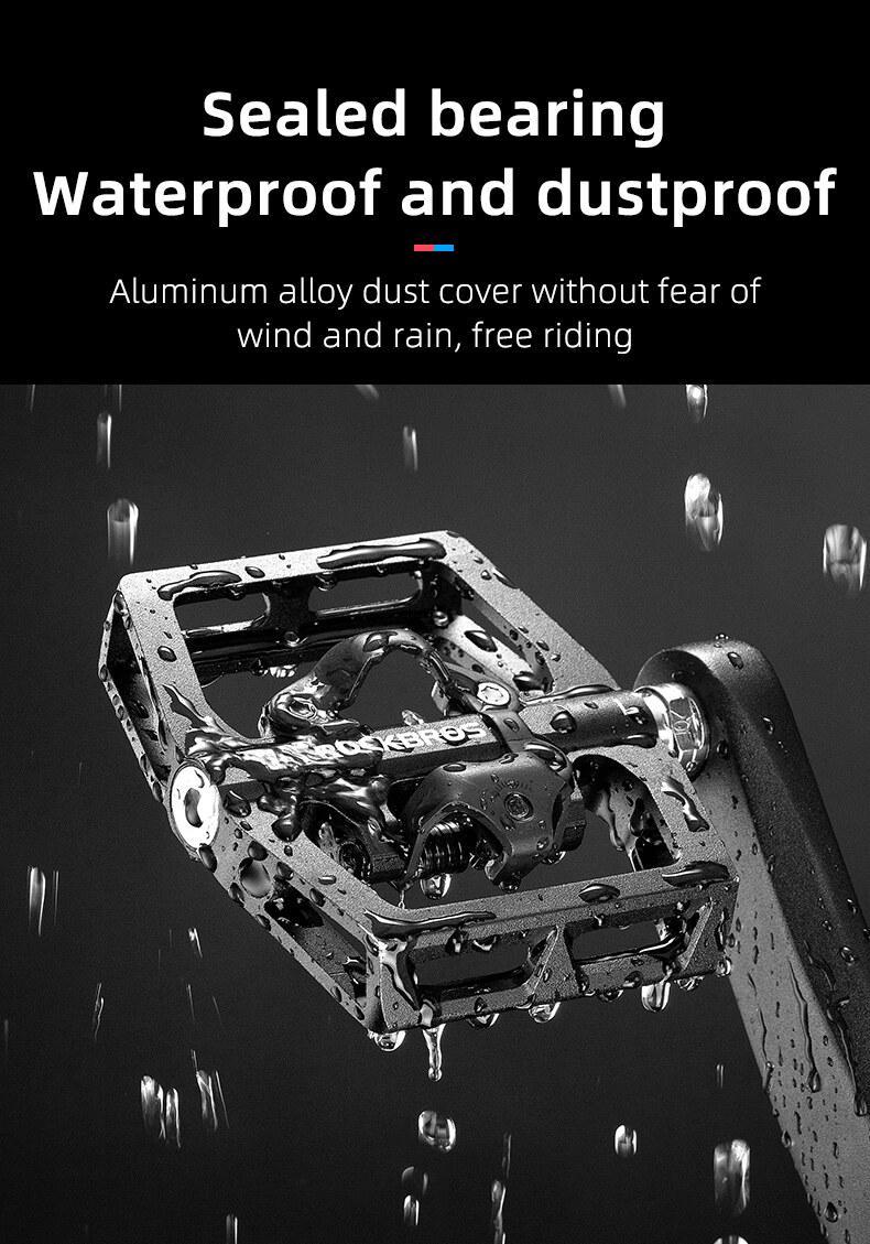 ROCKBROS MTB Mountain Bike Pedals Compatible with SPD Mountain Bike Dual Function Sealed Clipless Aluminum Bicycle Flat Platform 9/16" Pedals with Cleats for Road, MTB, Mountain Bikes