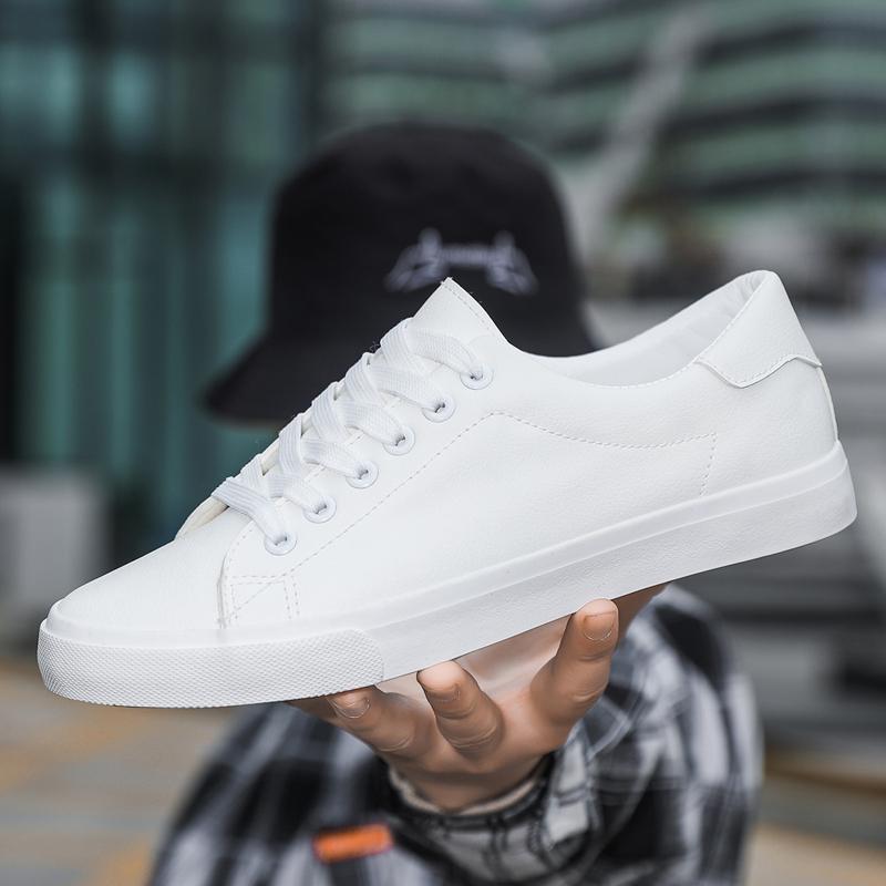 Men's Classic Sneakers, Comfortable Lace-Up Casual Shoes, Sporty Simple Style, Versatile Fashion, Black & White Options Available