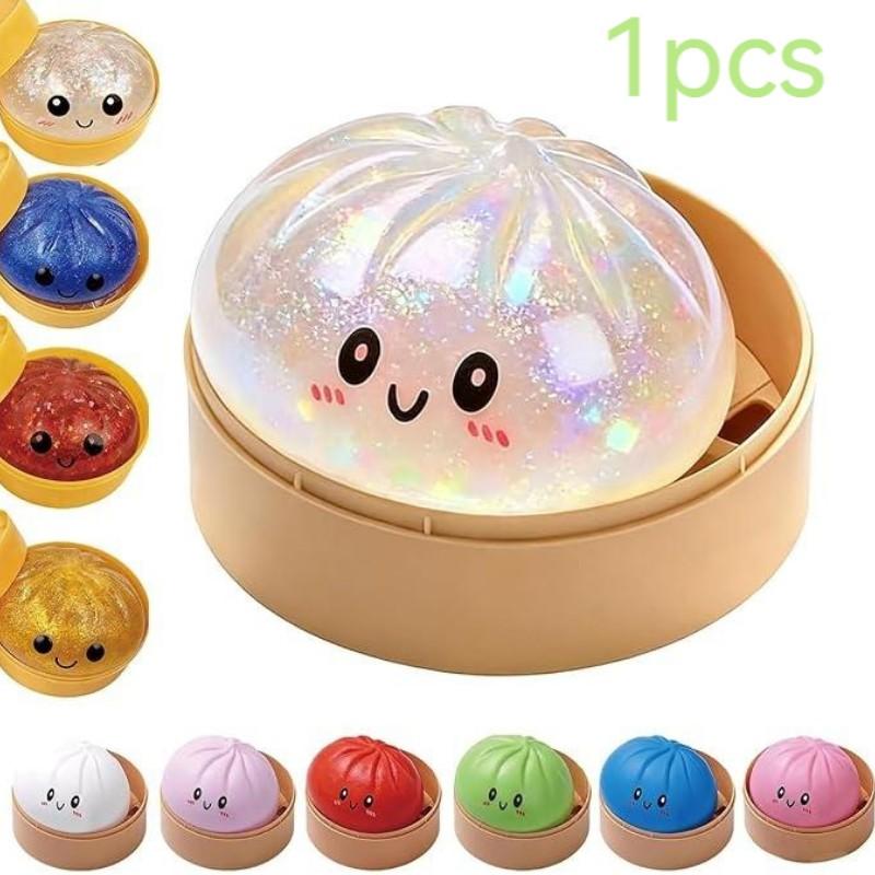 Cute Big Bun Decompression Toy, Relieves Anxiety, Soft Tpr Material, Unboxing Surprise, Holiday Gift, Office Desktop Accessory, Squishy, Squishies Fidgets