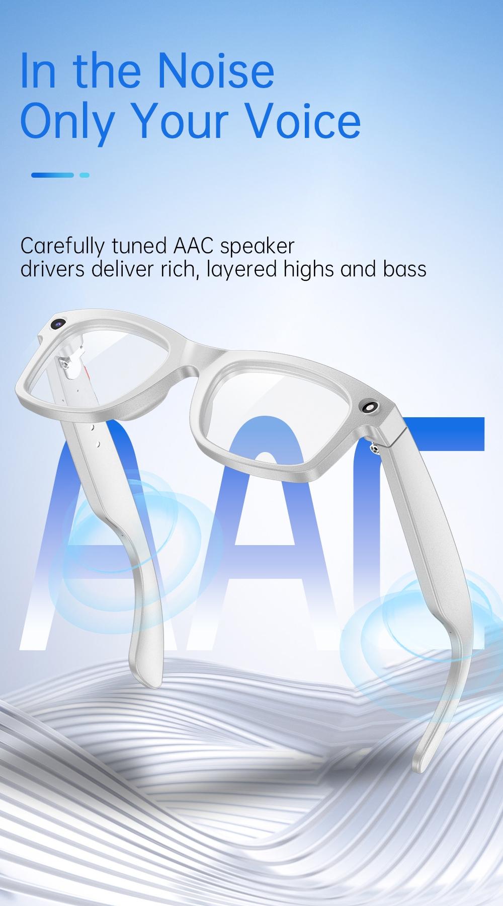 2026 New Smart Glasses Aimb S2 Max, HD Camera, Ai Translation, Video Recording, Bluetooth-compatible Music, Blue Light Blocking, Unisex Daily Wear, Multifunctional Smart Glasses