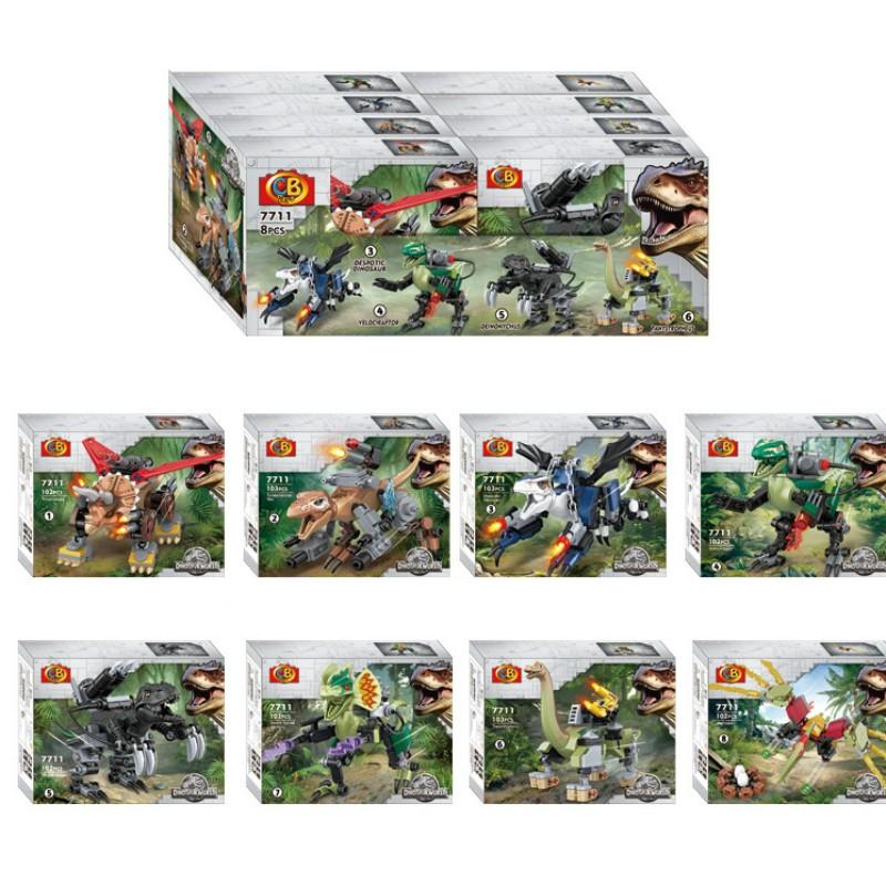 TOOUEE 1 PC Random Mechanical Dinosaur Building Blocks Set, Plastic Constructible Model Kit for Dino Fans & Collectors, Desktop Display Decor, Compatible with Most Major Brands, Great Gift for Birthday Christmas Halloween