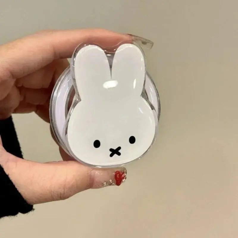 Miffy Rabbit Cartoon Pattern Portable Magnetic Phone Stand - Sweet Cute Creative TV-Watching Gadget, Simple Stylish Toys & Hobbies Felt Crafts Accessory for Smartphones, Cellphone Mount Accessories