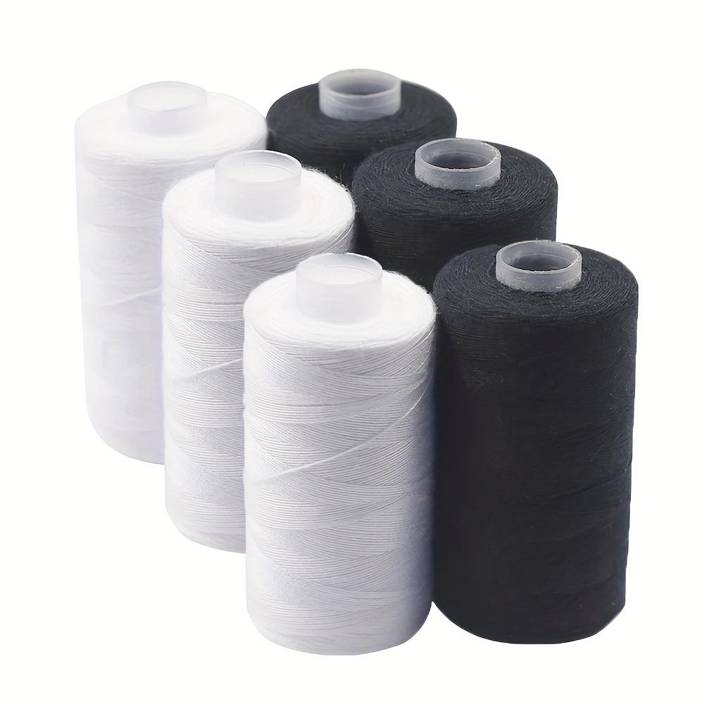 2pcs Black And White Sewing Thread, 500m/Roll, High-Quality Polyester Threads For Sewing Machine And Hand Stitching