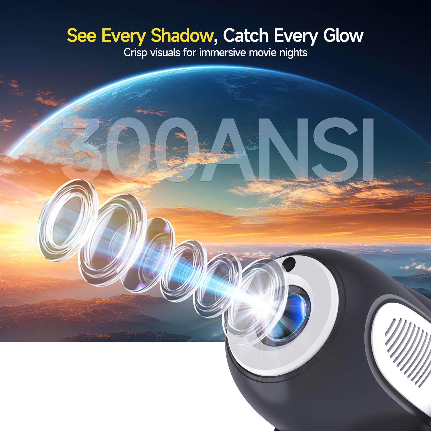 [US warehouse] Magcubic Latest HY300X Projector Electric Focus 4K Videosource Supported 300ANSI 1280*720P Allwinner H713 BT5.0 Built-in Speaker Home Cinema Outdoor portable Panda Color Projetor