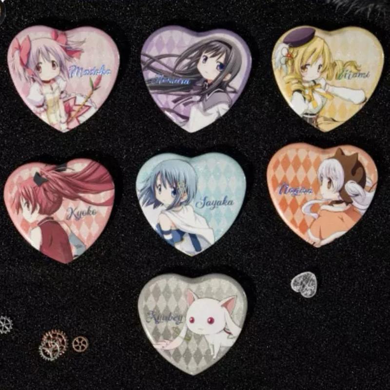 Anime Puella Magi Madoka Magica Kaname Madoka Cosplay Brooch Metal Heart Badge Tomoe Mami Backpack Pins Accesorios