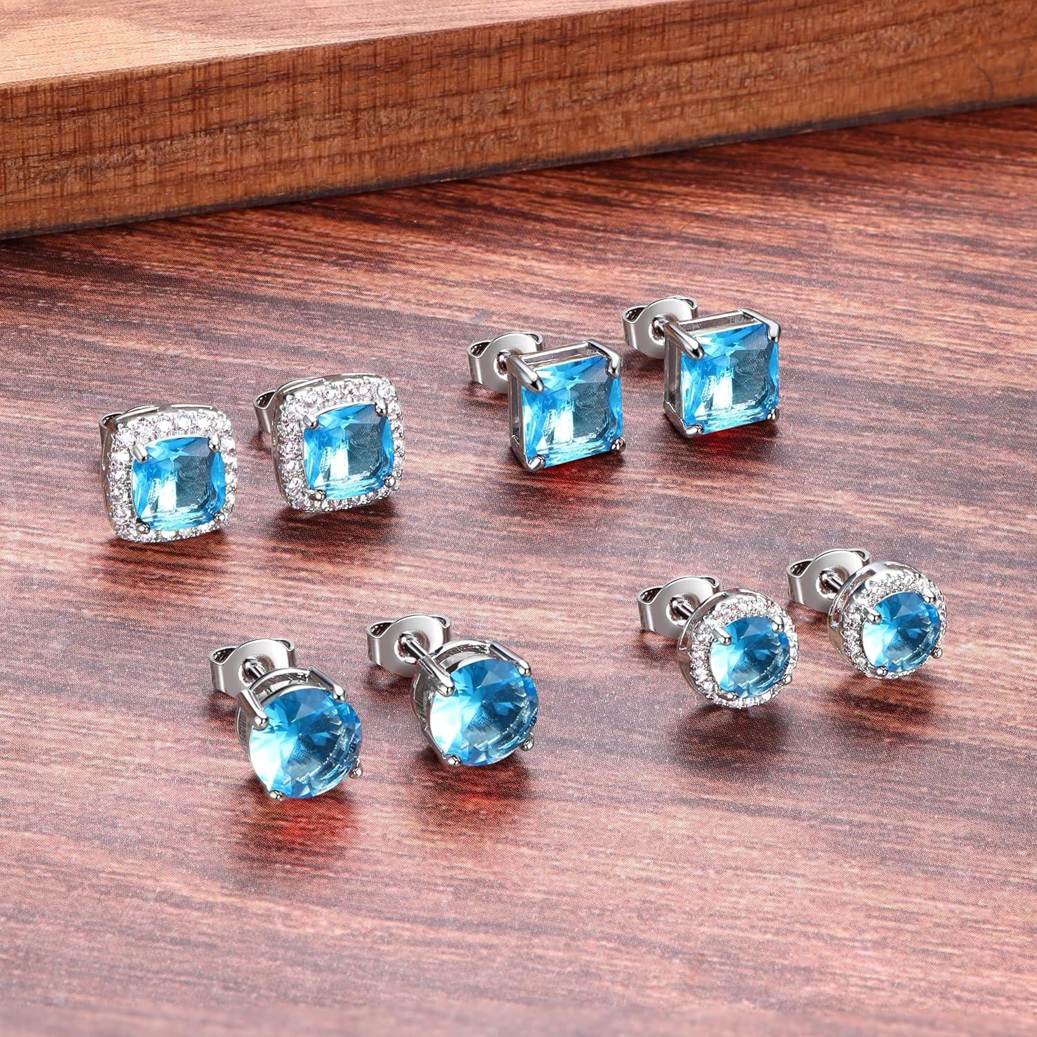 MILACOLATO Cubic Zirconia Stud Earrings Hypoallergenic 925 Sterling Silver Post Earrings Big Brilliant Stud Earrings for Women Men SpringStatements