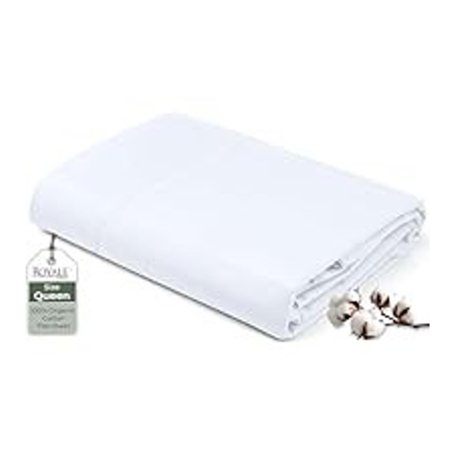 100% Organic Cotton King Size Flat Sheet - Percale Top Sheet - Lightweight & Super Soft White Bed Sheet Only (105" x 102", White)Gift