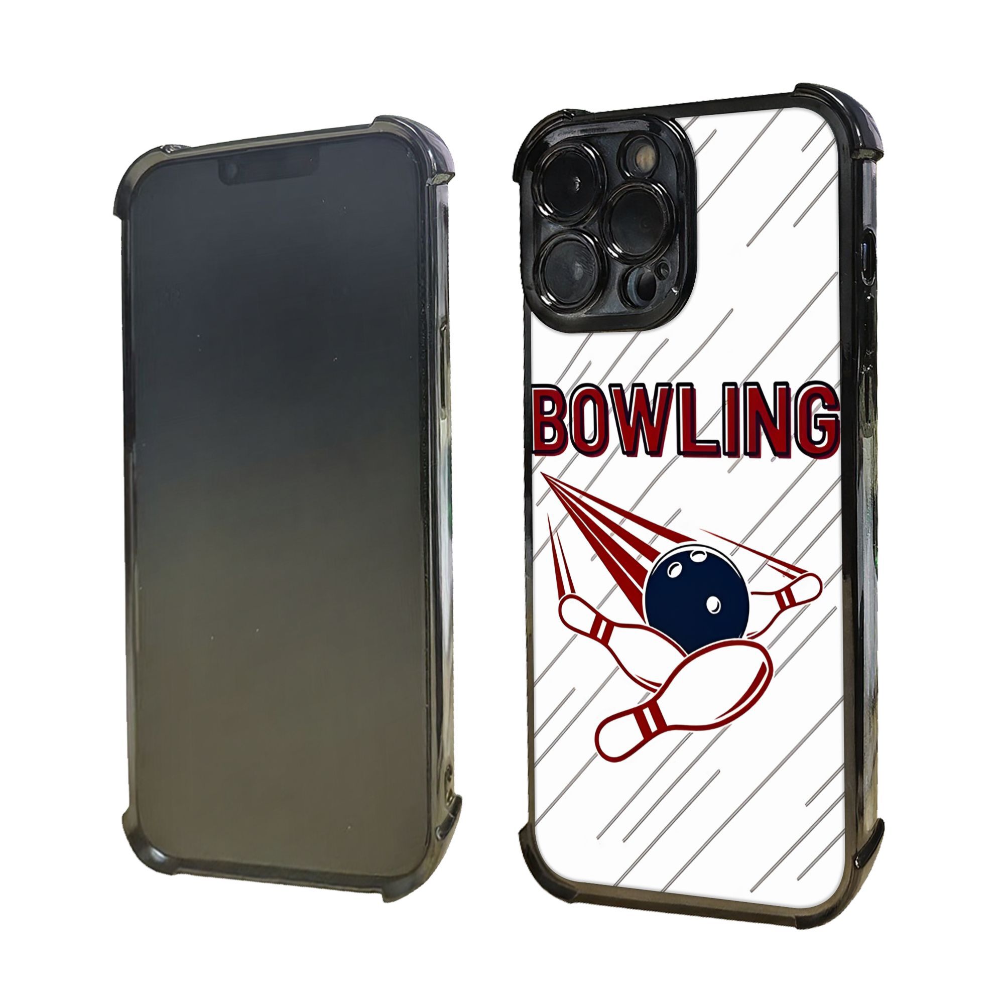 Phone Case: 1 PC Bowling Phone Case Bowling Lover Electroplating Process Protective Cover with Reinforced Cushioning And Collision Prevention Suitable for iPhone Various Models17 16 15 14 13 Pro Max Cover