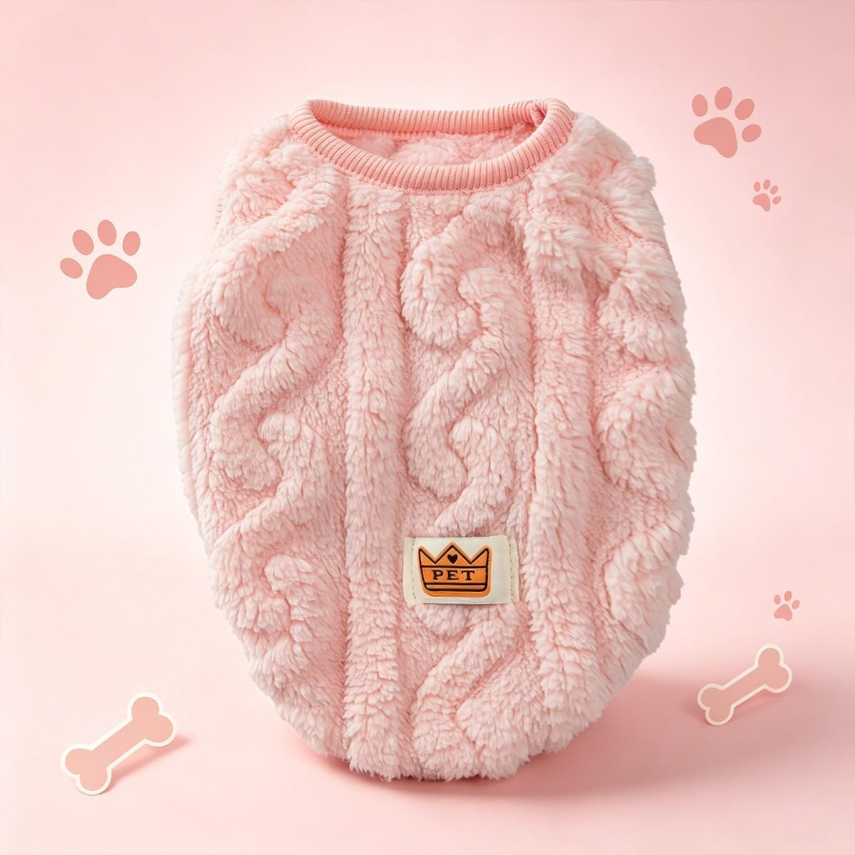 Autumn Winter Thick Hemp Pattern Pet Sweater, Soft Skin-Friendly Fabric, Slim Fit, Suitable for Small Dogs Cats, Home Outdoor Warmth Puppy Sweater