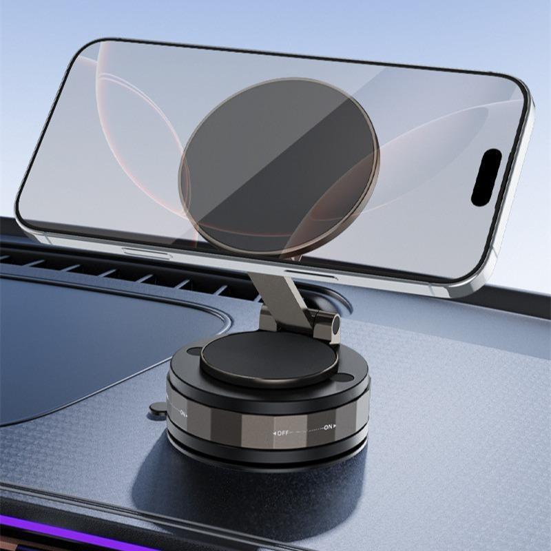 Magnetic Car Phone Holder, Vacuum Suction Dashboard Mount, Rotatable Folding Design, Suitable for Cars, Home, Office Use, Phone Holders for Your Car