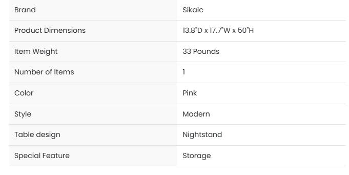 Sikaic LED Tall Nightstand with Bookshelf Charging Station Modern Bedside Table with 2 Storage Drawers and Open Storage Space Bedroom Pink Aesthetic