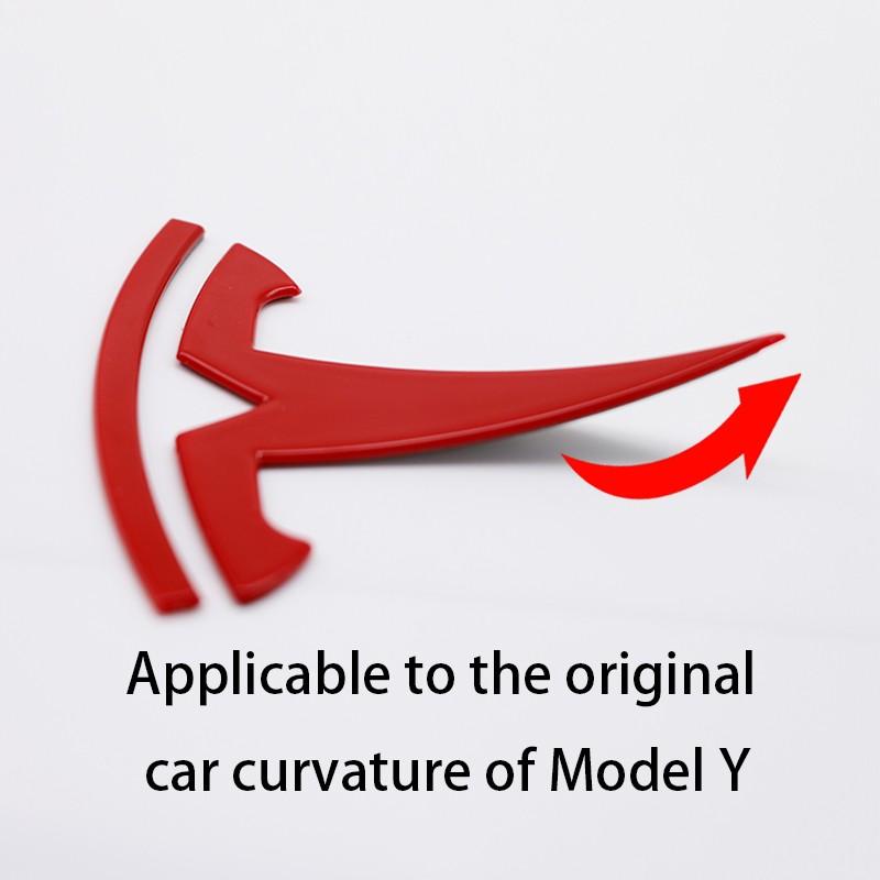 Tesla Car Front & Rear Emblem, Hood Decoration, Scratch-Resistant Reinforced Badge, Replacement Logo for Model 3/y/s/x, Exterior Modification Parts