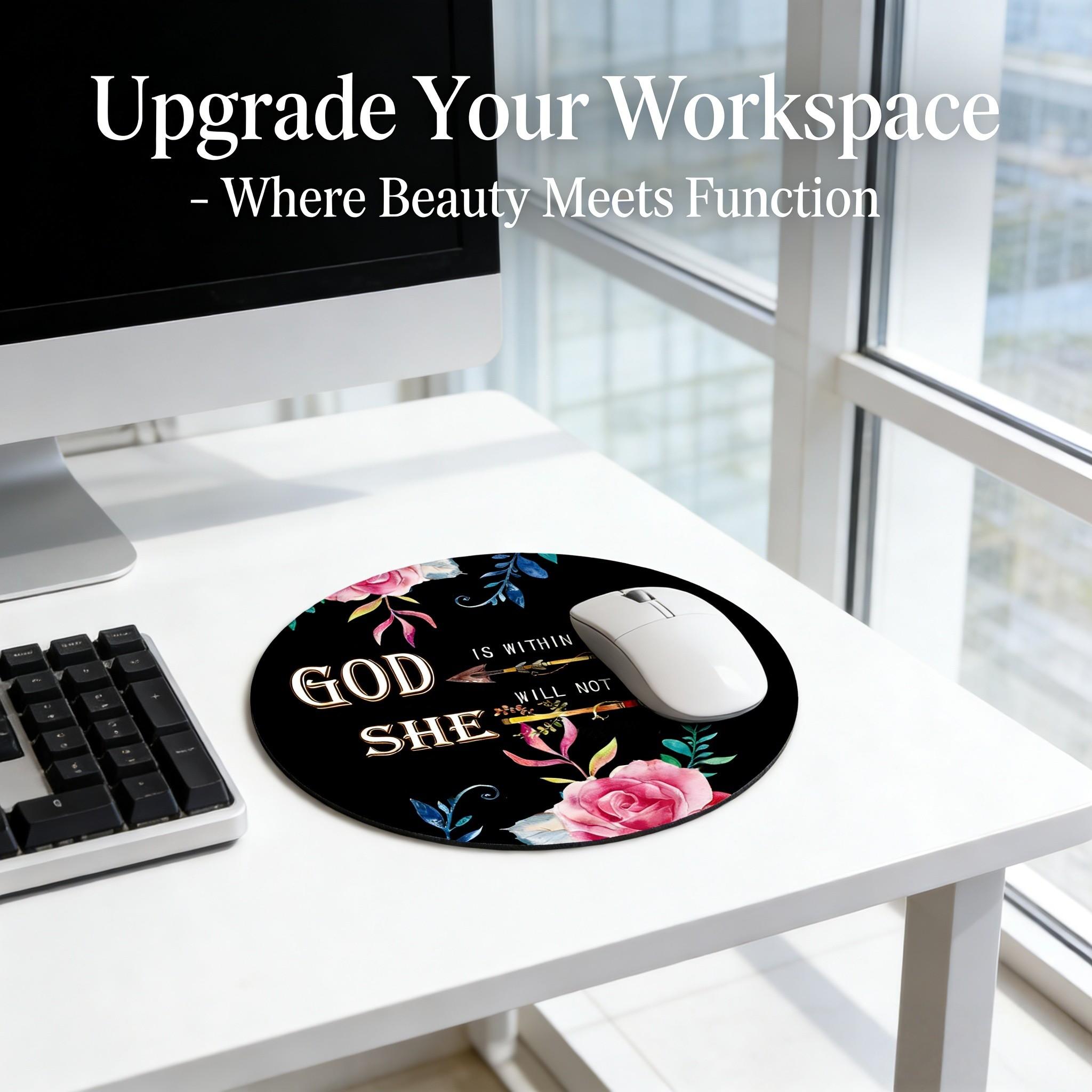 Fashion Arrow Round Mouse Pad, Anti-Slip Rubber Base, Small Desktop Mat for PC, Laptop, Office, Gaming, Gift for Girls and Women, 7.87 Inches