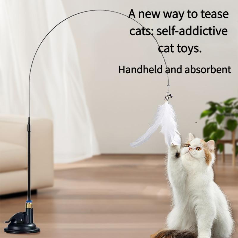Viral Cat Toy! Suction Cup Feather Wand That Cats Go Crazy For