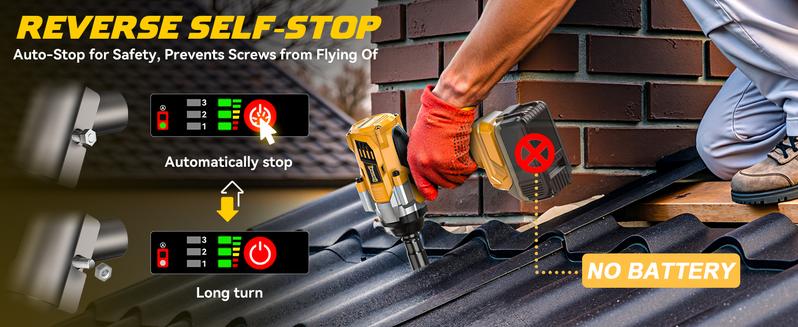 Impact Wrench 1/2 inch Compatible with Dewalt 20V Battery(NO BATTERY!!), 1000Ft-lbs(1300N.m) High Torque Brushless Impact Gun with 4 Mode Speed Cordless Driver