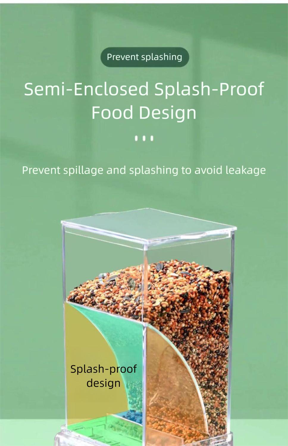 New Model Automatic Bird Feeder - Spill-Proof, Splash-Proof, and Transparent Dispenser for Cockatiels, Budgies, and Lovebirds