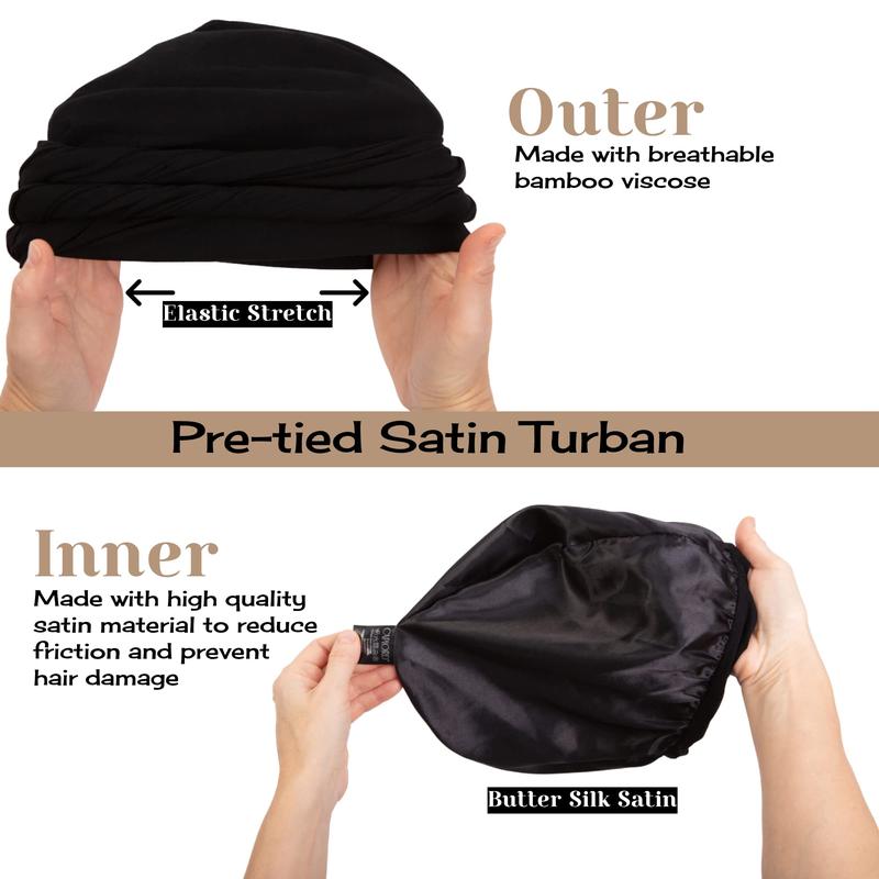 Stylish Turban for Men, Men's Turban Twist Head Wraps Durag for Men Women Modal and Satin Vintage Turban Scarf Tie