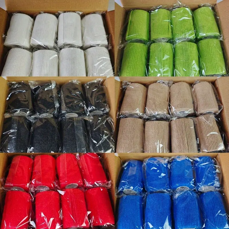 16 rolls of self-adhesive elastic bandage, large size 7.5 cm/2.95 inches, no box, a variety of colors to choose from, suitable for knee and ankle support, wrist, daily warmth, sports