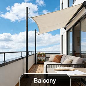2 Pack 12 Ft Shade Sail Poles, Heavy Duty Metal Outdoor Support Post Kit, Rust-Resistant Shade Sail Support Poles, Adjustable Metal Sun Shade Poles for Patios, Courtyards, Backyards and Gardens tiktokshopbacktoschool