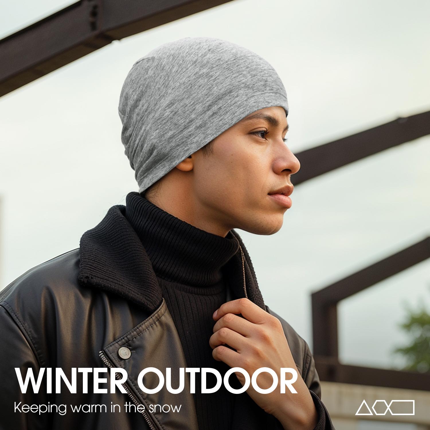 SHINEMEOTH 1/2pcs Multi-Functional Skull Cap for Men & Women High-Absorbency Running Gaming Beanie Do-Rag Unisex Helmet Liner Windproof All Seasons Outdoor Work