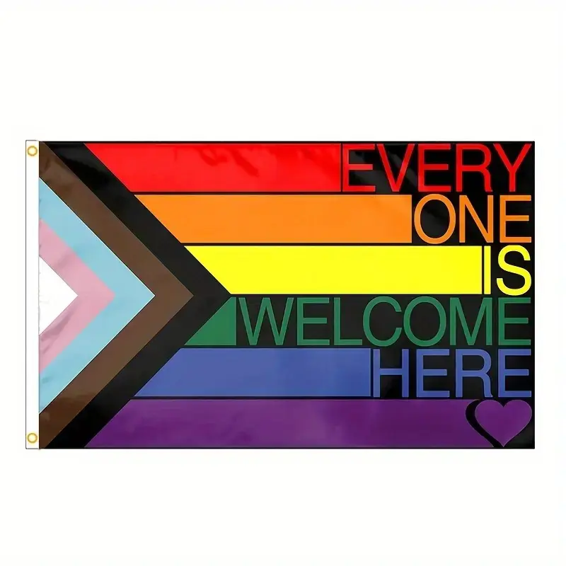 LGBTQ+ Inclusive Rainbow Pride Printed Backdrop Banner Tapestry (3x5ft) - Single Banner with "Welcome" Message, Animals, Durable Polyester, Vibrant Geometric Stripes, Easy Hang Setup, Machine Washable, Home/Office Decor