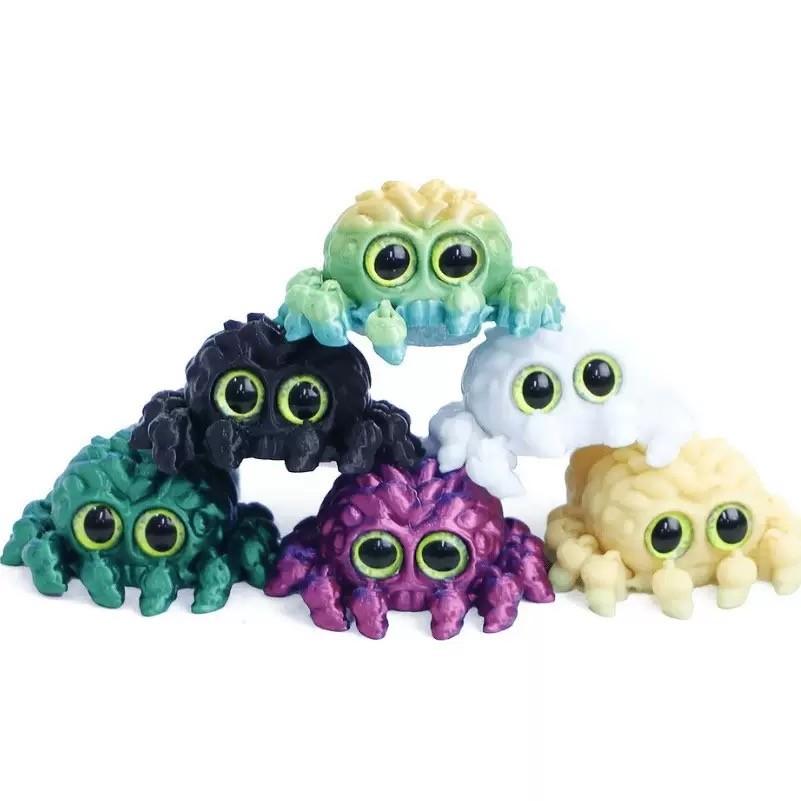 5 counts Cute Multicolor Spider Decor, Daytime Home &Office Decoration, Artistic Animal Tank Ornament,Durable Plastic Video Game Theme, Collectible Figurine