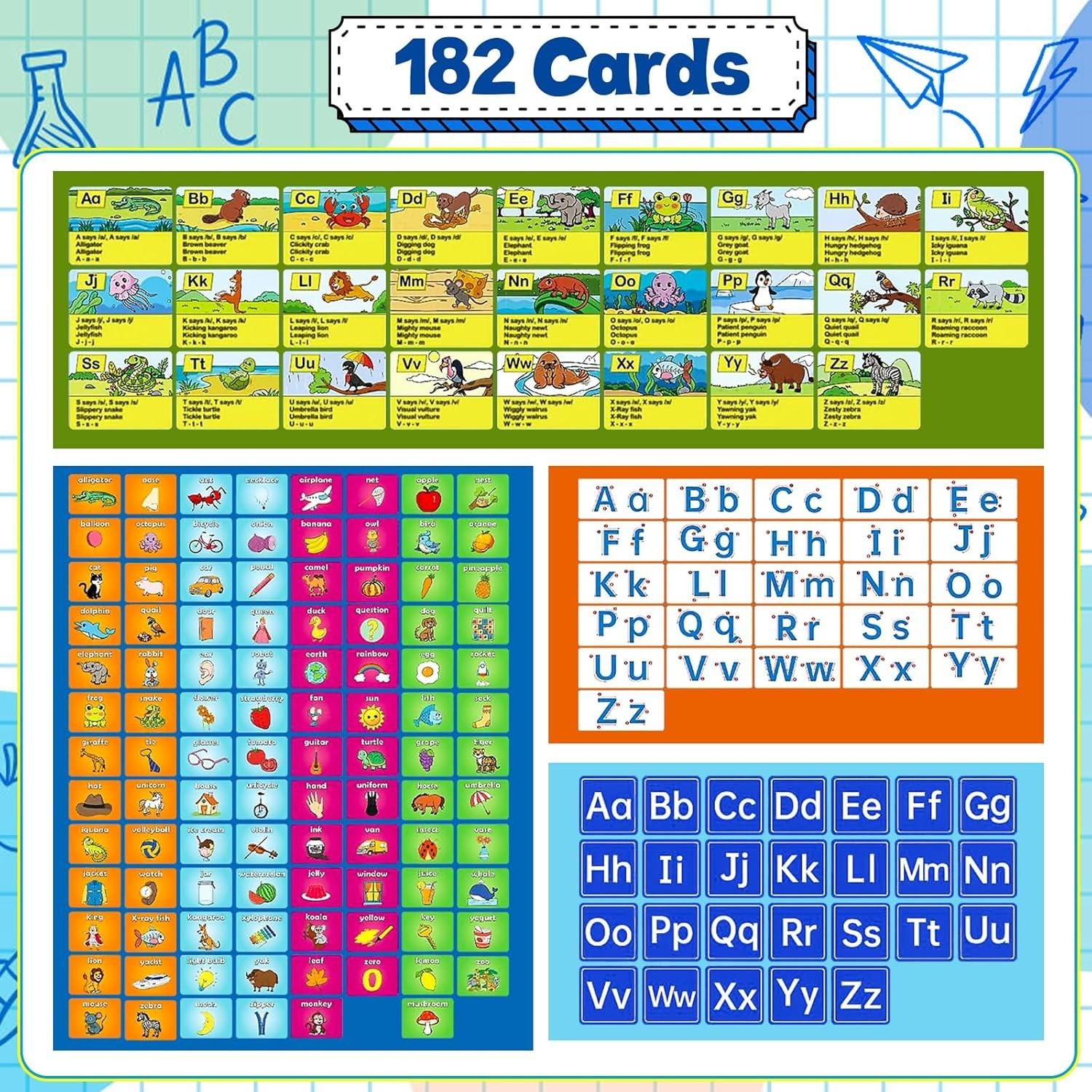 Alphabet Learning Pocket Chart, Alphabet Wall Chart ABC Flash Cards Learning Material, Handwriting Practice Letter Tracing Learning Activities, for Toddlers, Preschool & Homeschool Classroom Must Haves