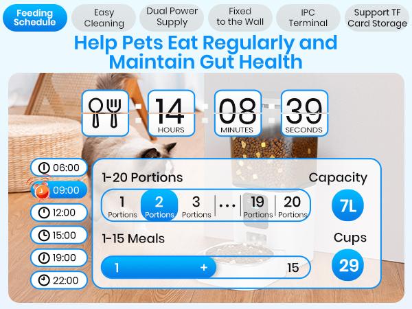 Frienhund by Apasiri Smart Cat Feeder for Busy Cat Owners 2K Camera Night Vision Remote Feeding 7L Large Capacity Easy to Clean For Cats and Dogs