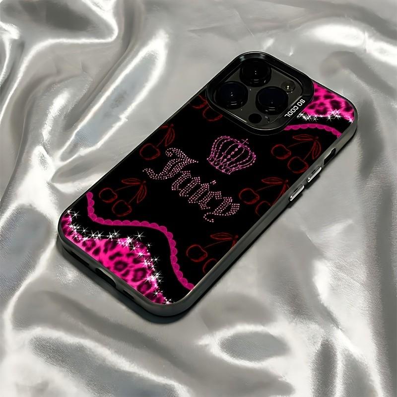 Creative Aesthetic Crown Cherry Leopard Print Silver Color