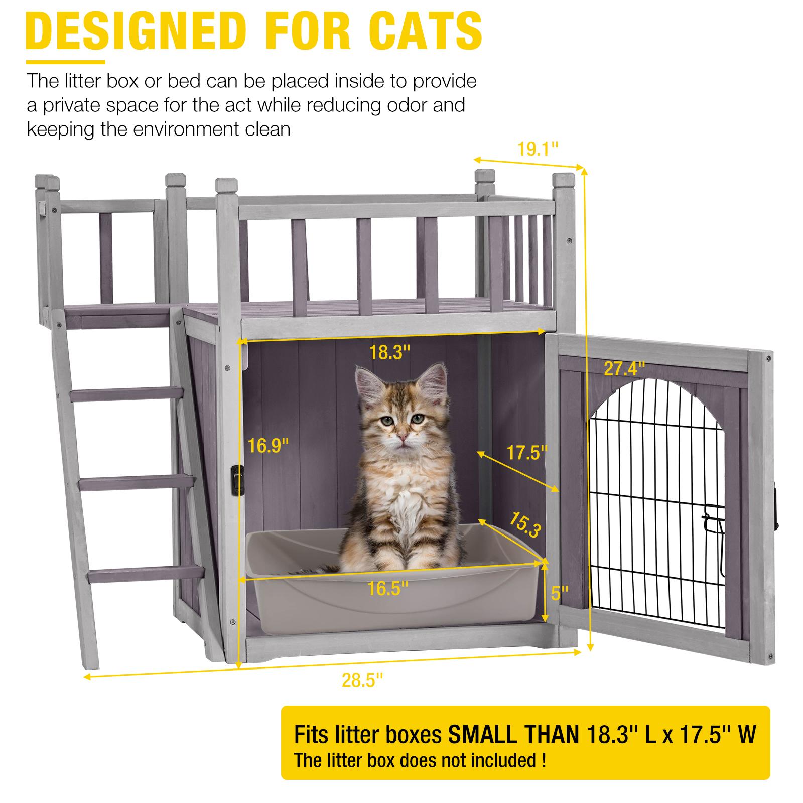 Aivituvin-AIR08-B Outdoor Dog/Cat House, Indoor Cat House (Litter Box and Bed Allowed)