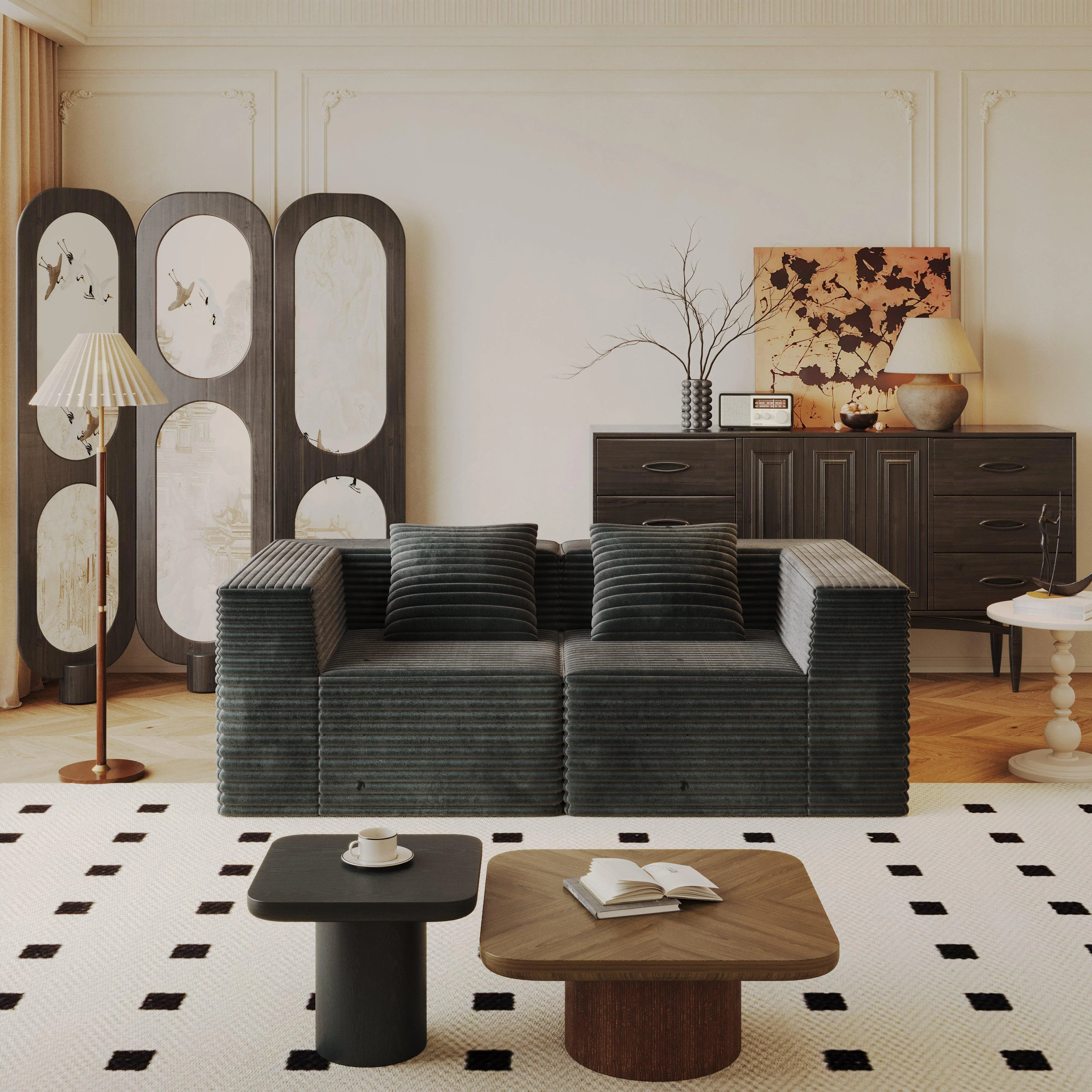Modular L-Shape Sectional Couch for Living Room, Deep Seat Cloud Sofa with High-Density Memory Foam, Boneless Upholstered Modern Sofa