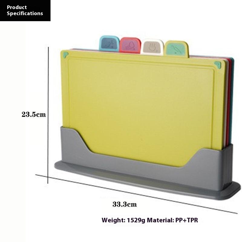 Color Coded PP Plastic Cooking Cutting Board Set Kitchen Multi Functional Chopping Boards for Fruits Vegetables Meat Dishwasher Safe Non Toxic