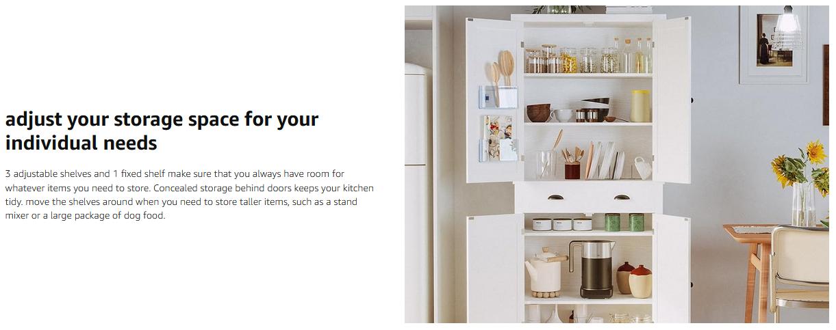 IRONCK Kitchen Pantry Storage Cabinet 72.6" H, with Barn Doors, Drawer, 4 Adjustable Shelves, Freestanding Cupboard for Dining Room Living Room, Laundry IRONCK Kitchen Pantry Storage Cabinet 72.6" H, with Barn Doors, Drawer, 4 Adjustable Shelves, Freestanding Cupboard for Dining Room Living Room, Laundry