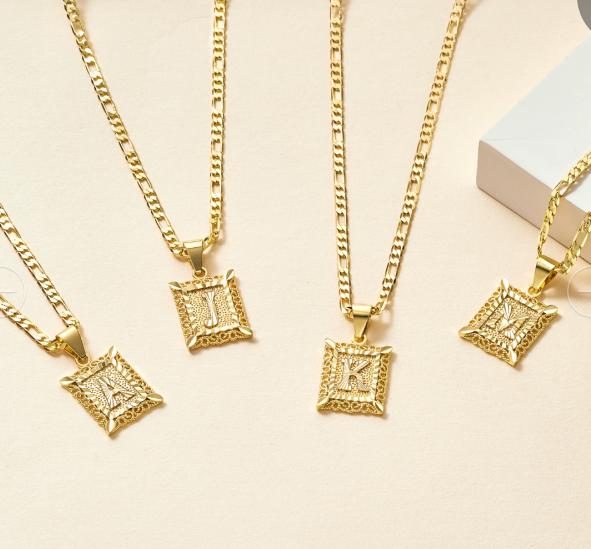 KissYan Initial Necklace for men and Women, 14K Gold Plated Square Letter Pendant Charm Necklace Cuban Chain Capital Alphabets from A-Z Jewelry KissYan Initial Necklace for men and Women, 14K Gold Plated Square Letter Pendant Charm Necklace Cuban Chain Capital Alphabets from A-Z Jewelry
