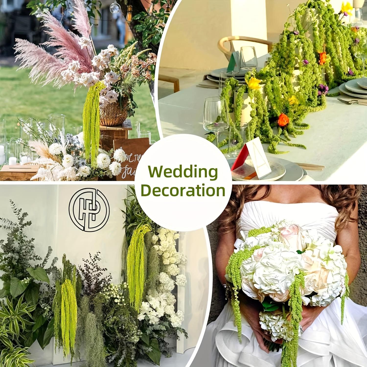 10 Artificial Amaranth Flowers - Elegant Green Wisteria Hanging Flowers, Suitable for Bohemian Home, Pie, Wedding Center, Christmas, Valentine's Day, Outdoor Garden Decoration, Photography Props, Bridal Bouquet Accessories, Wedding Center Decoration