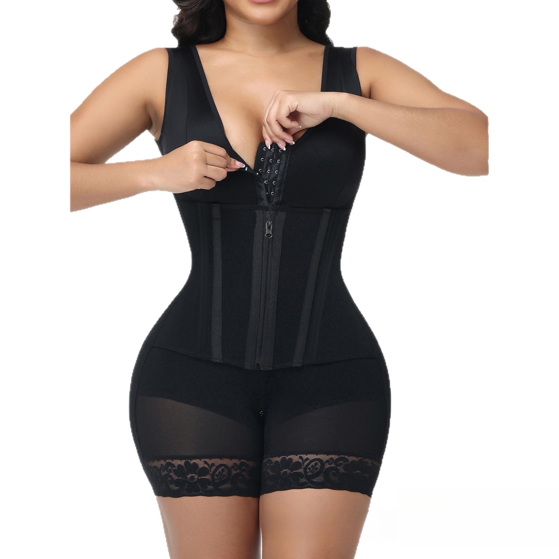 2026New High Waist Shaping Bodysuit With Strong Compression 9 Bones Mesh Fabric Hook And Eye Closure Crotch Zipper Design Tummy Control Butt Lifting Breast Enhancing Body Shaper For Women Adjustable Slimming Body Suit Daily Wear