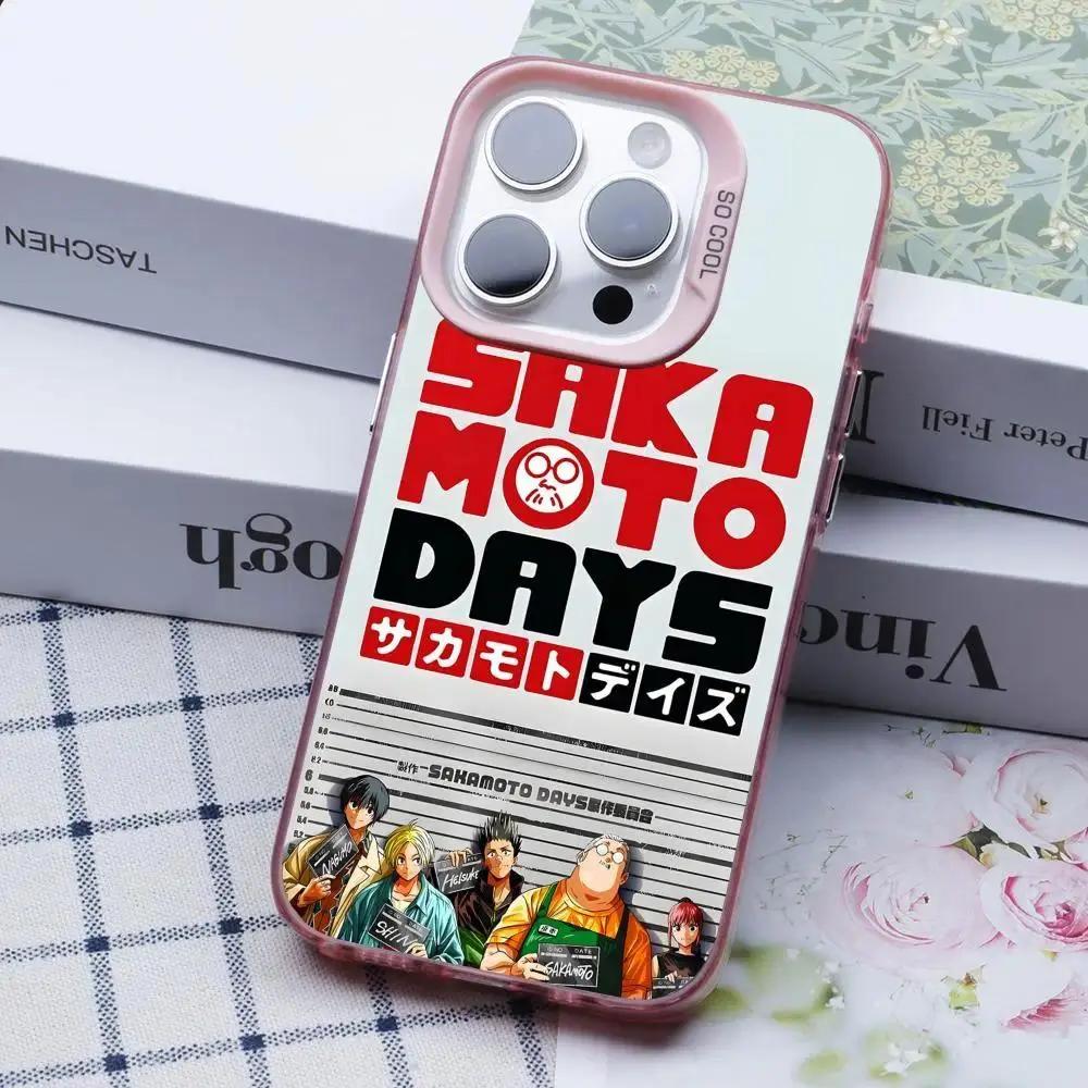 Sakamoto Days Phone Case for iPhone 17 16 15 14 13 12 11 X XR XS Air Pro Max Plus Pink Colorful Silver Cover