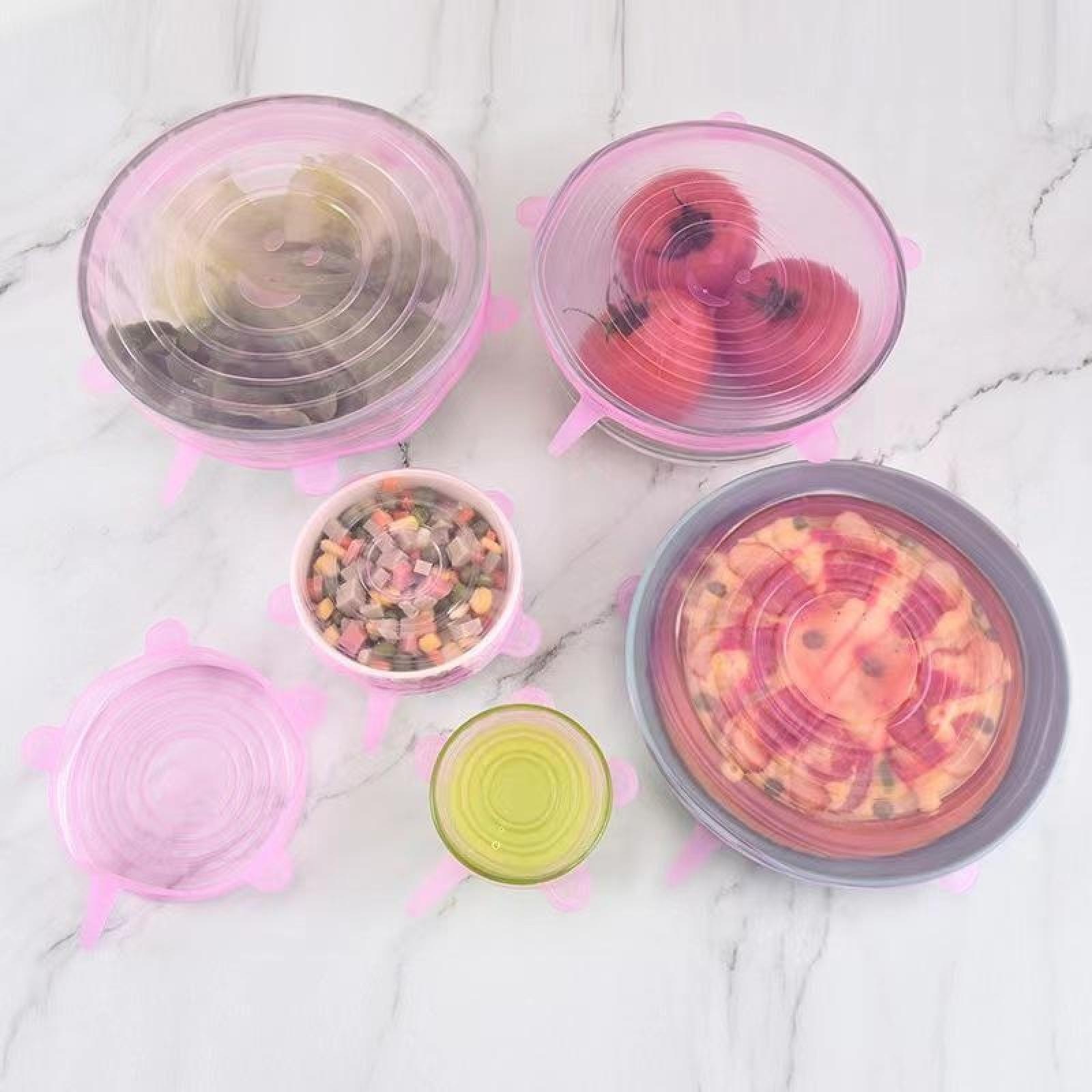 Reusable Stretchable Silicone Bowl Lid, 6pcs Stretch Leak Proof Lids for, Round Bowl Cover, Food Cover, Kitchen Gadgets, Meal Prep Containers Lid